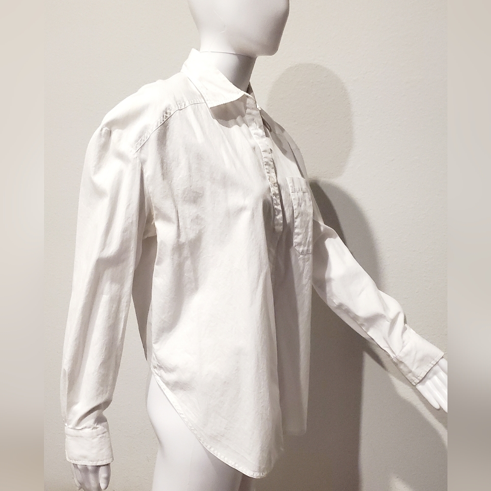 White low-high shirt